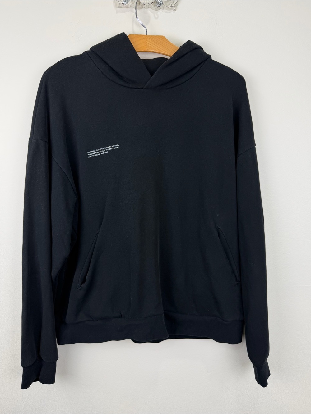 PANGAIA Black Organic Cotton Oversized Hoodie Men’s S